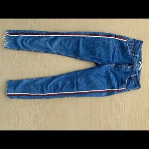 Zara Basic: Side-striped distressed skinny jeans